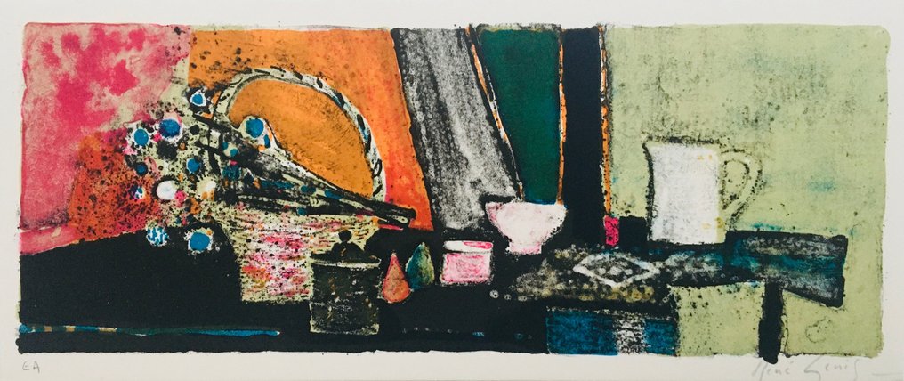 René Genis (1922-2004) - Nature morte - Lithographie originale signée #1.0