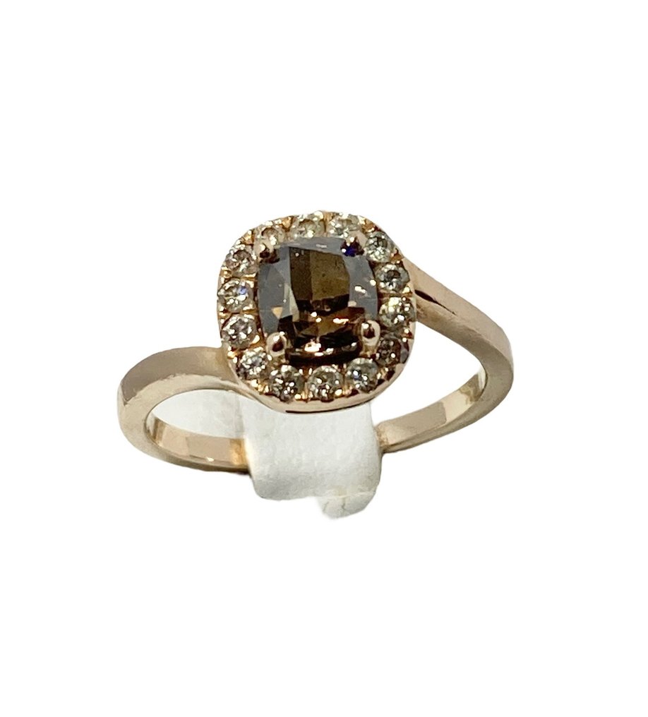 戒指 - 14 克拉 玫瑰金 鉆石  (天然彩色) - 鉆石 - 投資鑽石 #1.1
