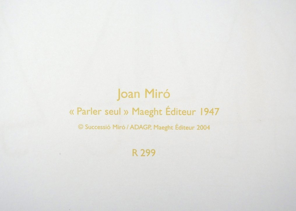 Joan Miro (1893-1983) - Famille à l'étoile (Parler seul, R299) #4.3