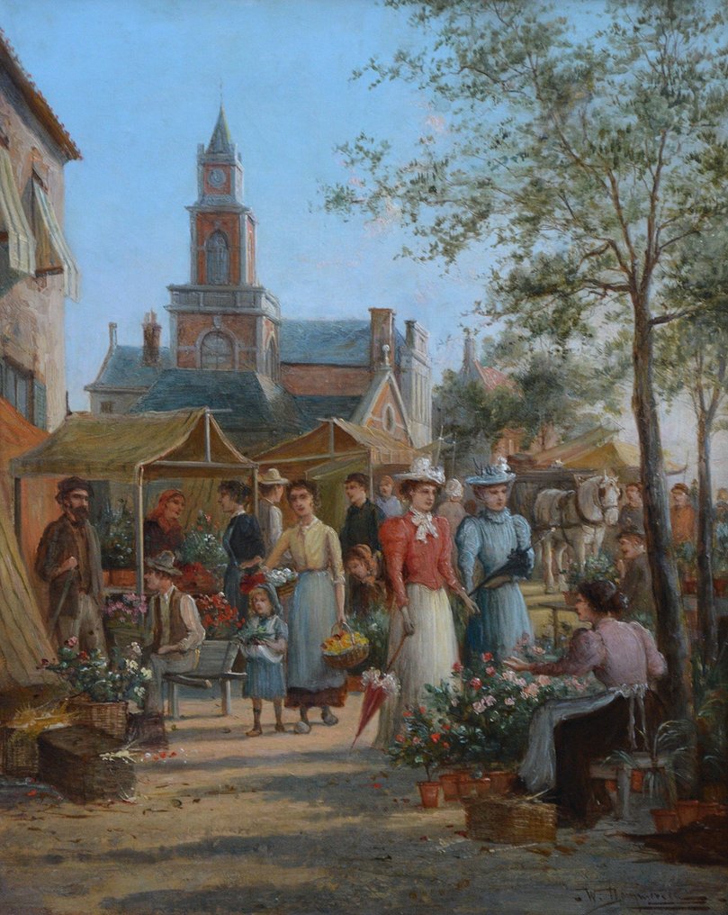 William Raymond Dommersen (1850-1927) - Bloemenmarkt #1.1