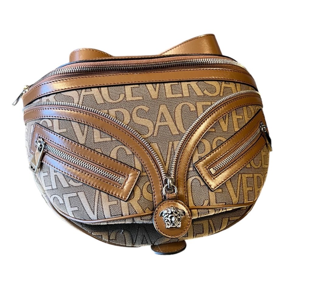 Versace - Versace Allover Repeat Hobo Belt Bag - Crossbody bag #2.1