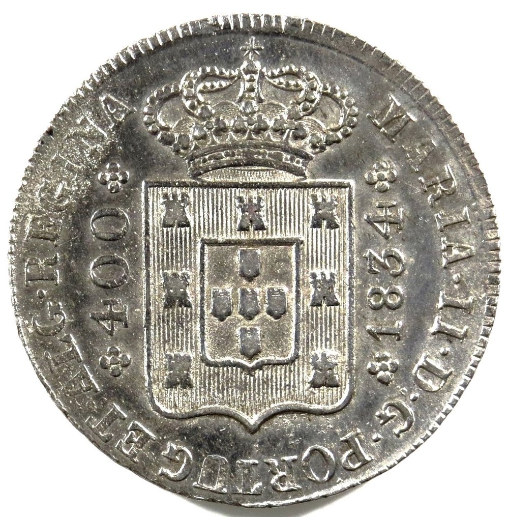 Portugal. D. Maria II (1834-1853). Cruzado Novo (480 Reis) - 1834 - Rara #1.1