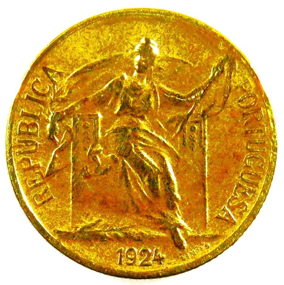 Portugalia. Republic. 50 Centavos - 1924 - Bronze/Alumínio - Rara #1.1