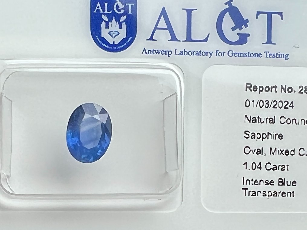 Azul Safira  - 1.04 ct - Antwerp Laboratory for Gemstone Testing (ALGT) - Azul intenso #3.2