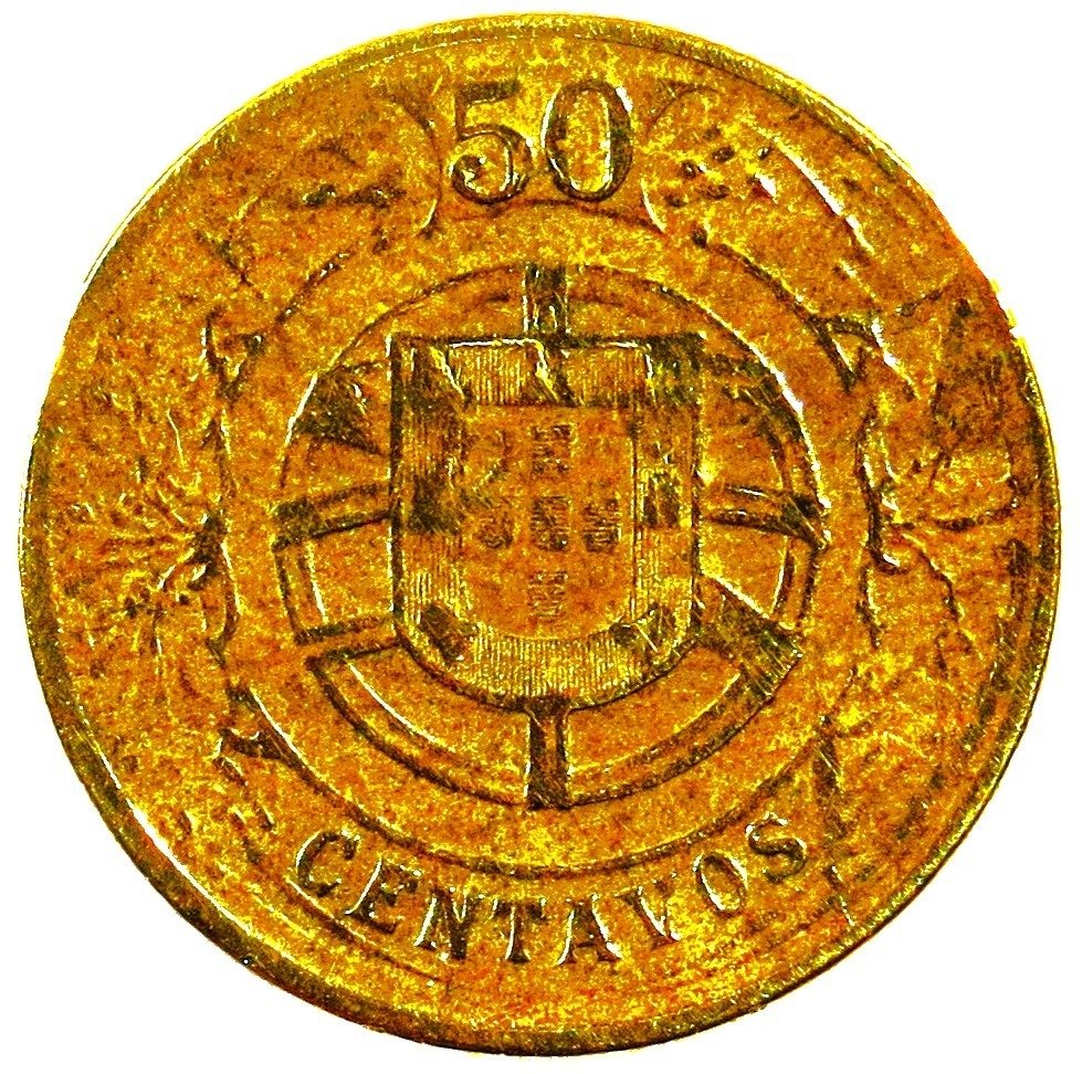 Portugalia. Republic. 50 Centavos - 1924 - Bronze/Alumínio - Rara #1.2