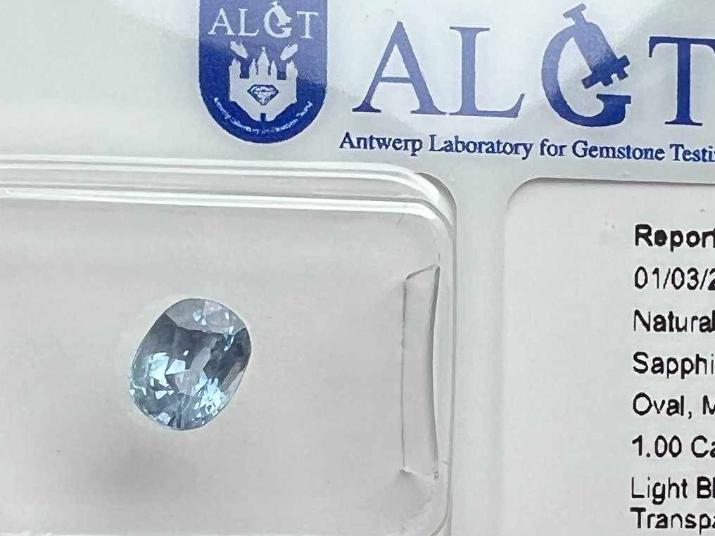 Bleu Saphir  - 1.00 ct - Antwerp Laboratory for Gemstone Testing (ALGT) - 34856047 #3.2