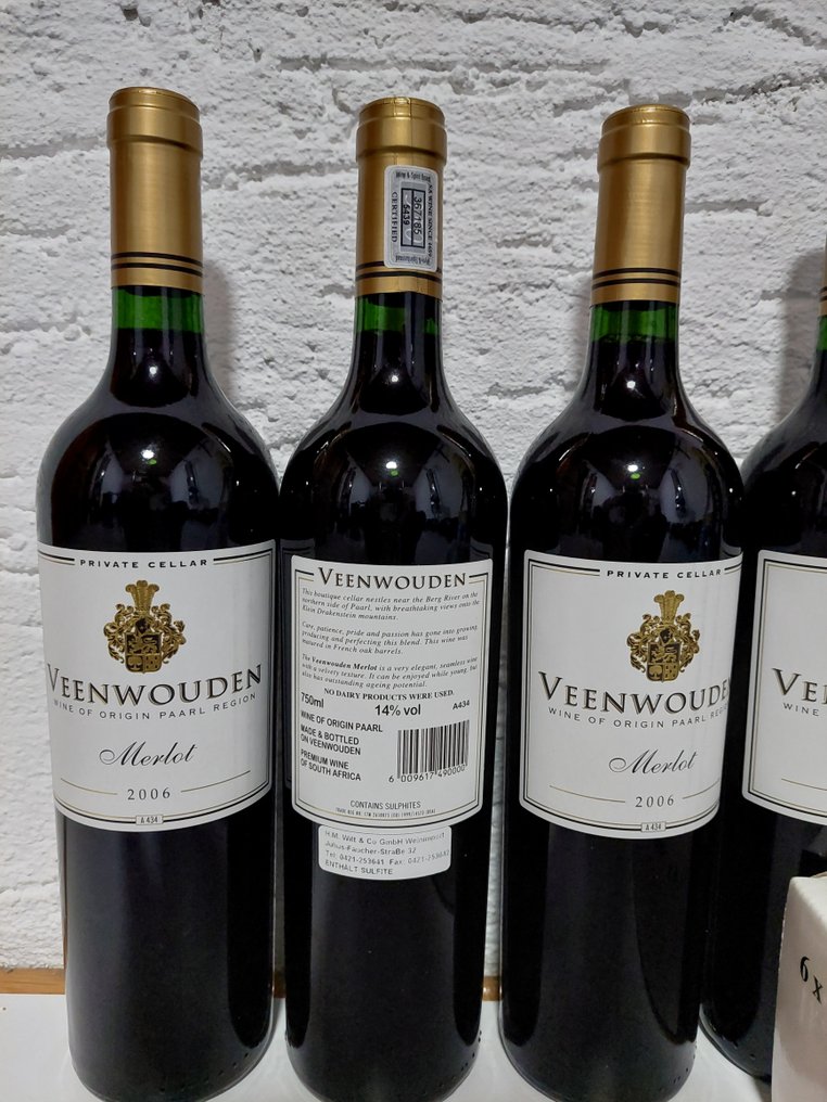 2006 Veenwouden Private Cellar Merlot - Berg River Reserva - 6 Bottiglie (0,75 L) #2.1