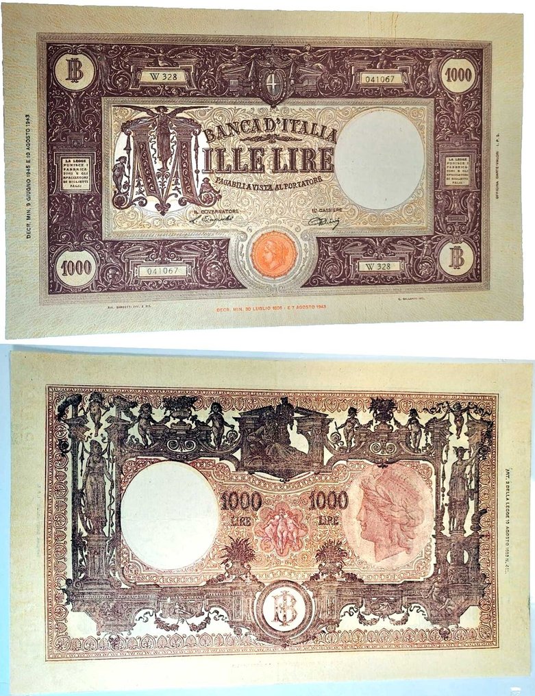 Ιταλία. - 1.000 Lire 09/06/1945 - Gigante BI 49H #1.1