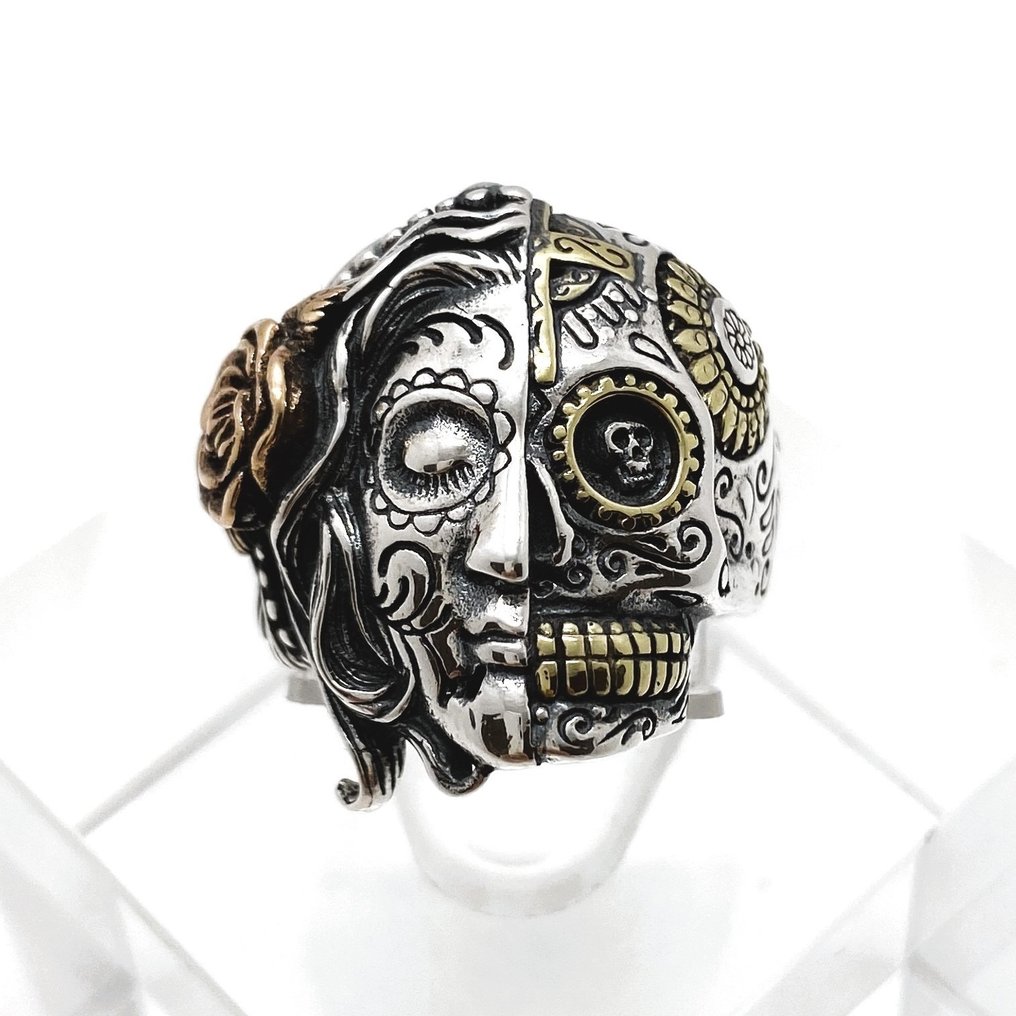 Themed collection - "Memento Mori" - Exclusive Silver 925 Ring - Dia de los Muertos - MEXICO - Ring #1.1