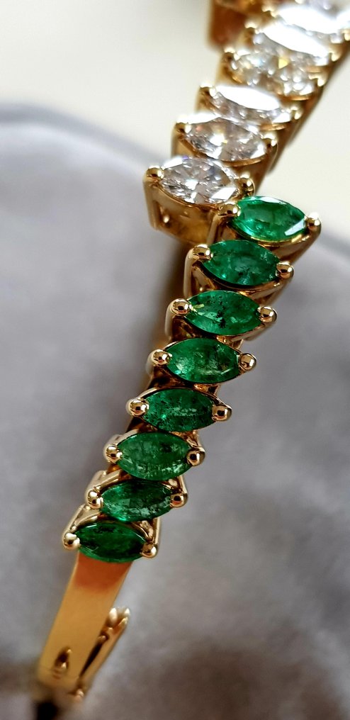 Bracelet manchette - 18 carats Or jaune -  4.23ct. tw. Diamant  (Naturelle) #3.1