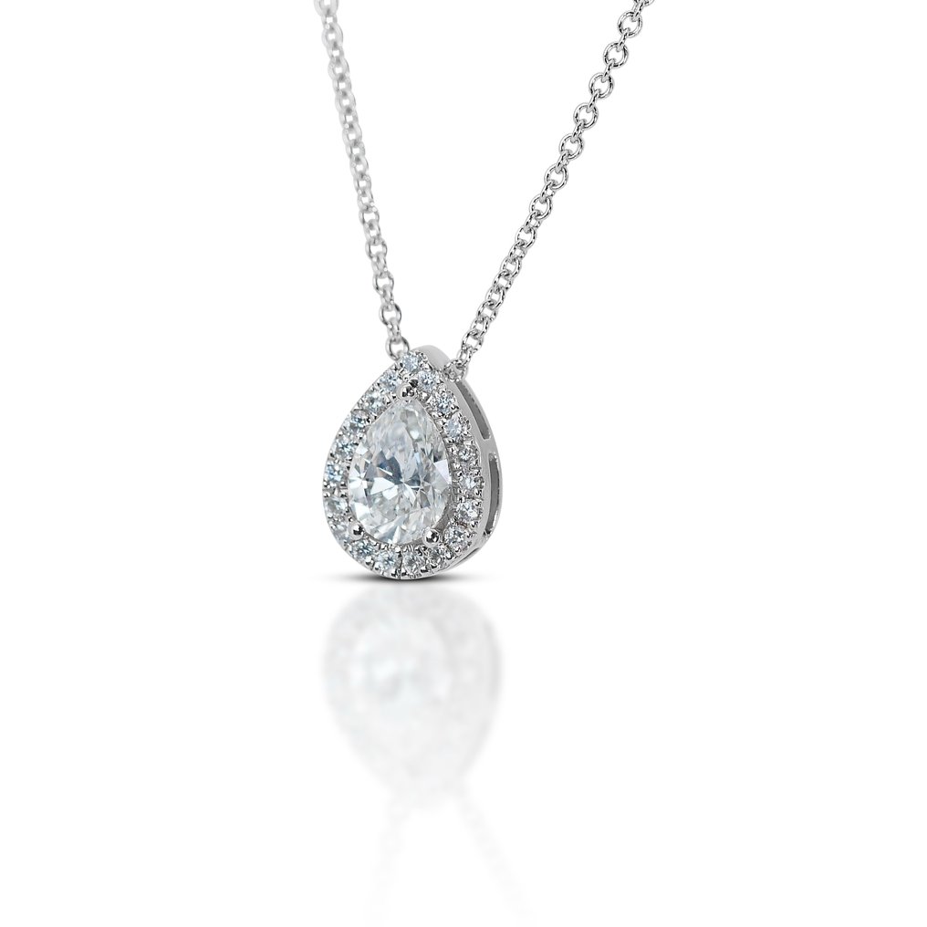 Pandantiv Aur alb Diamant  (Natural) - Diamant  #1.2