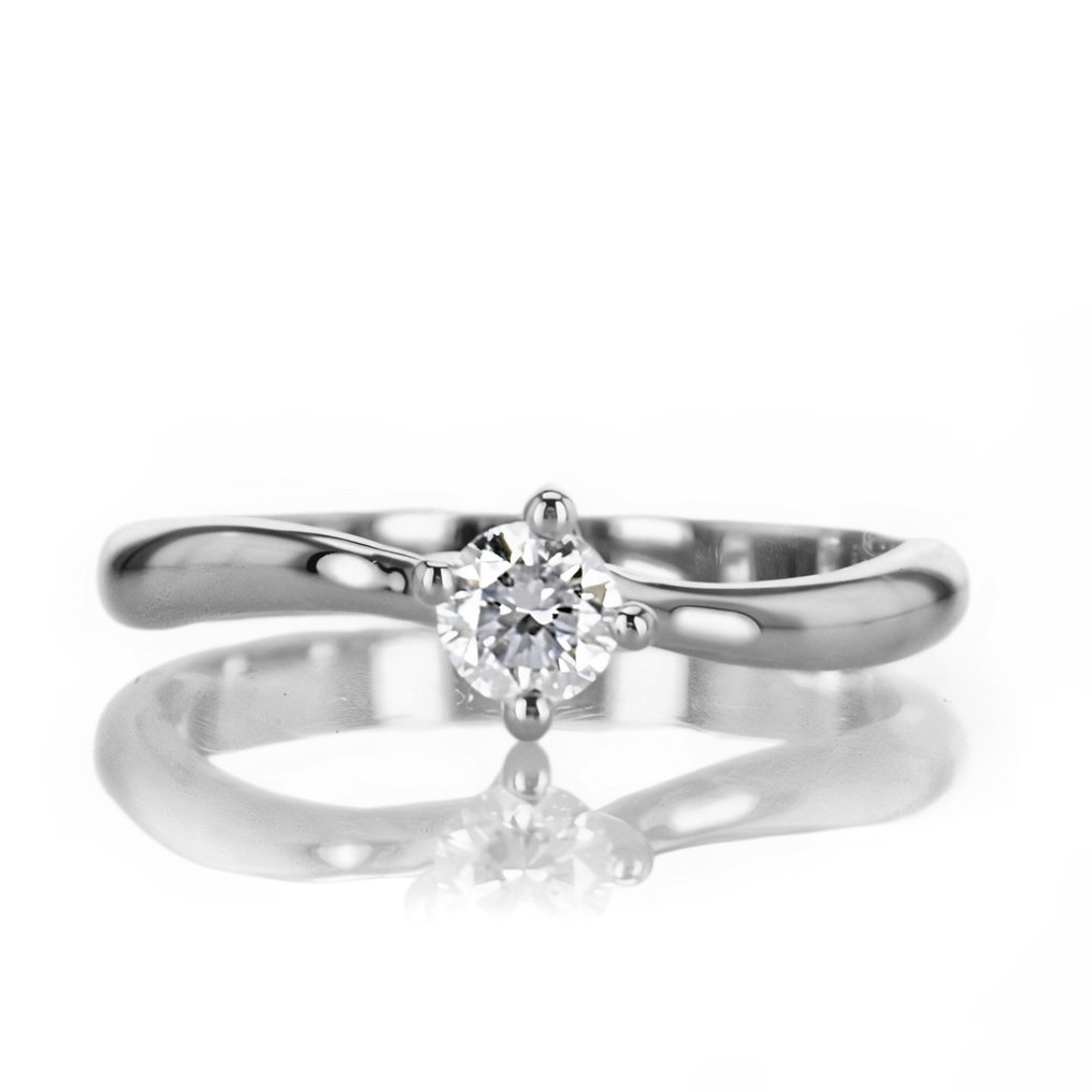 Anello di fidanzamento - 14 carati Oro bianco -  0.24 tw. Diamante  (Naturale) #1.1