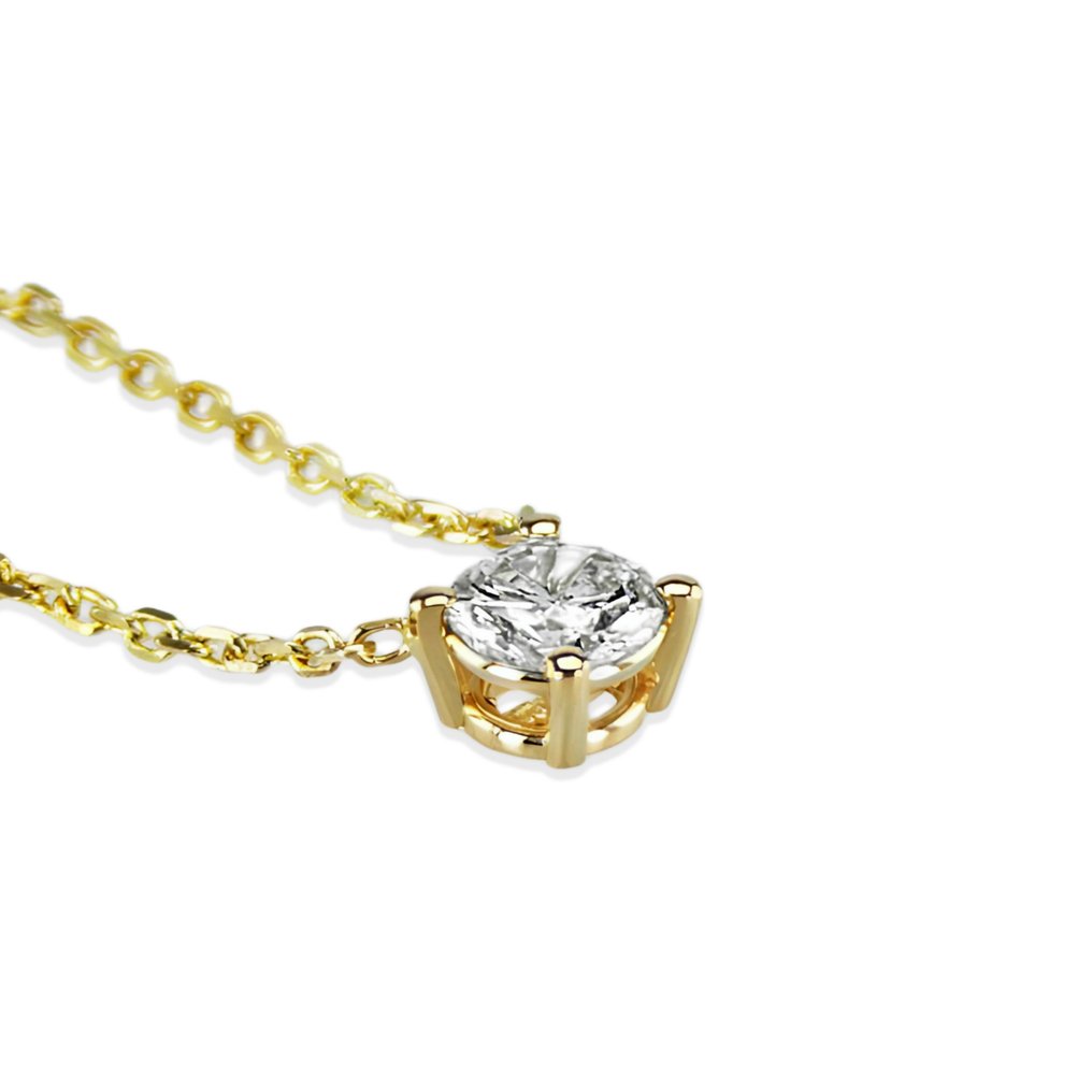 Κολιέ με μενταγιόν - 14 καράτια Κίτρινο χρυσό -  0.42ct. tw. Διαμάντι (Φυσικό)  #3.2