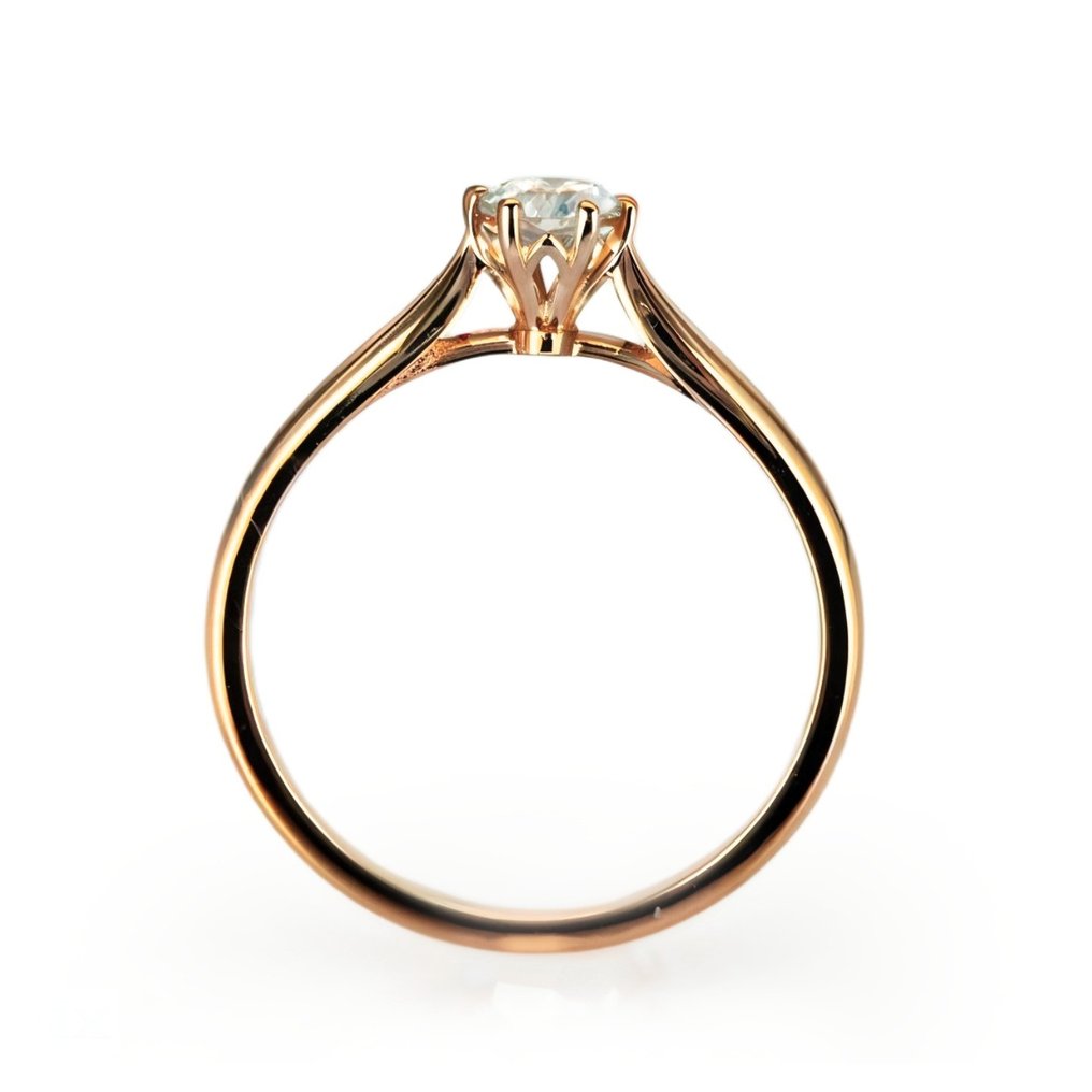 Anel de noivado - 14 K Ouro rosa -  0.28ct. tw. Diamante  (Natural) #1.2