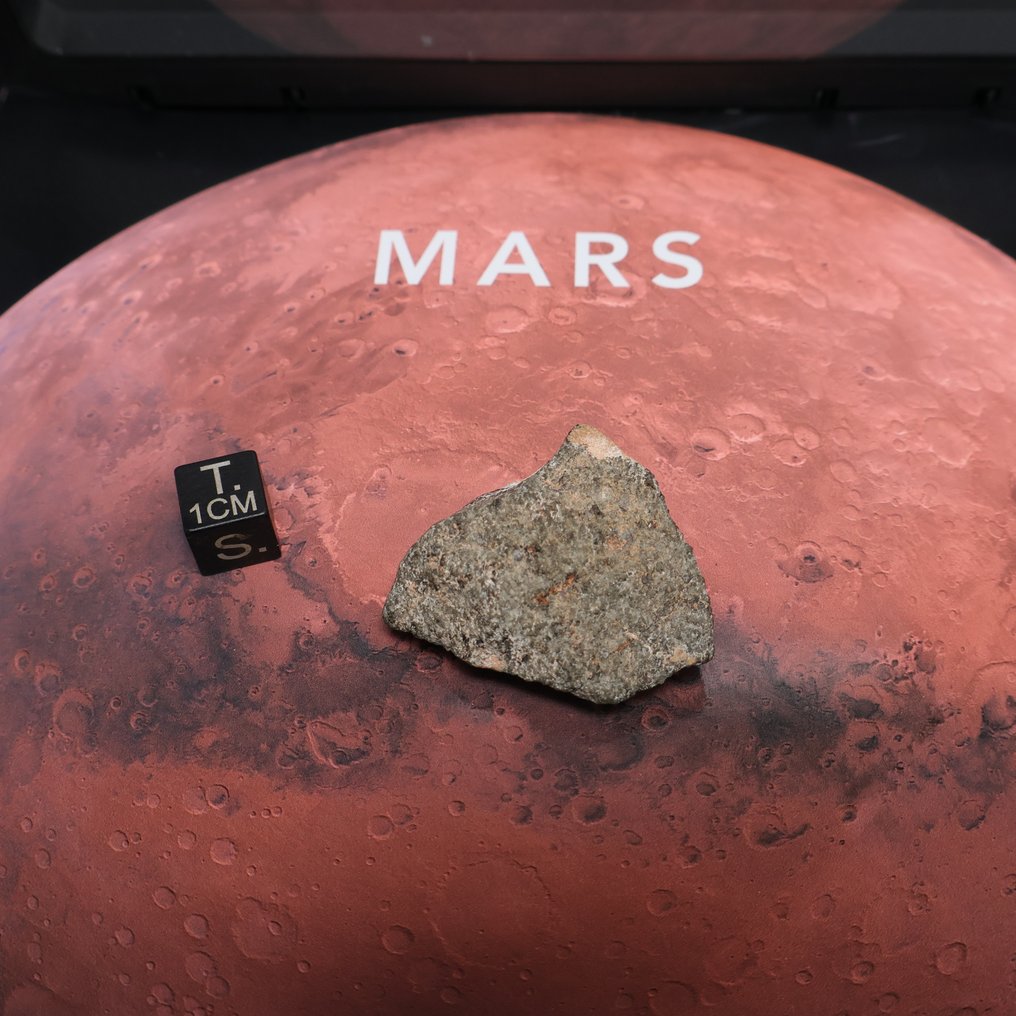 Meteorit a Marsról, NWA 13257 SHERGOTTITE Vég Vágás polírozott arccal - 20.3 g #1.1
