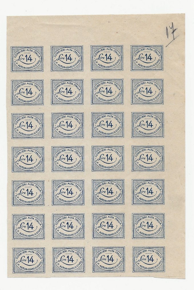 Italia 1945/1945 - Coralit - Lieutenancy - Autoriserte private posttjenester #Adf - Sassone  n. 1 #1.1