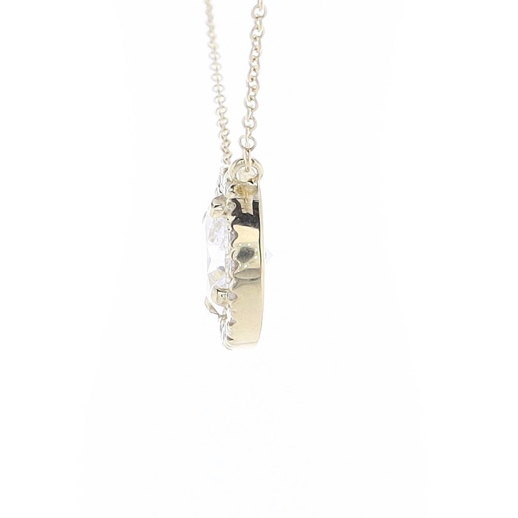 1.27 Tcw Diamonds pendant necklace - Ketting met hanger Geel goud Diamant  (Natuurlijk) - Diamant #3.2