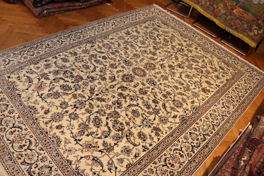 Nain fin avec soie persane - Tapis - 3.48 cm - 2.54 cm #3.1
