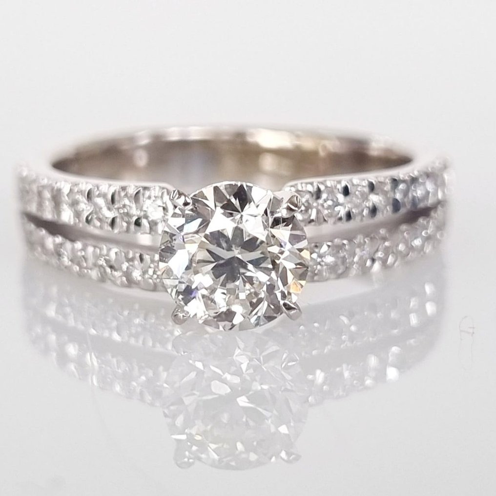 Δαχτυλίδι αρραβώνων Λευκός χρυσός Διαμάντι  (Φυσικό) - Διαμάντι #1.1