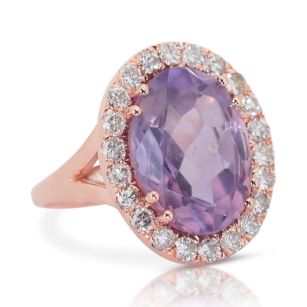 Ring Roségold Amethyst - Diamant #1.2