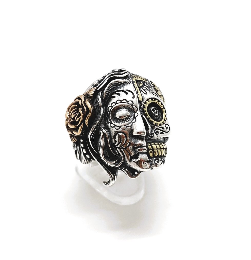 Themed collection - "Memento Mori" - Exclusive Silver 925 Ring - Dia de los Muertos - MEXICO - Ring #1.2