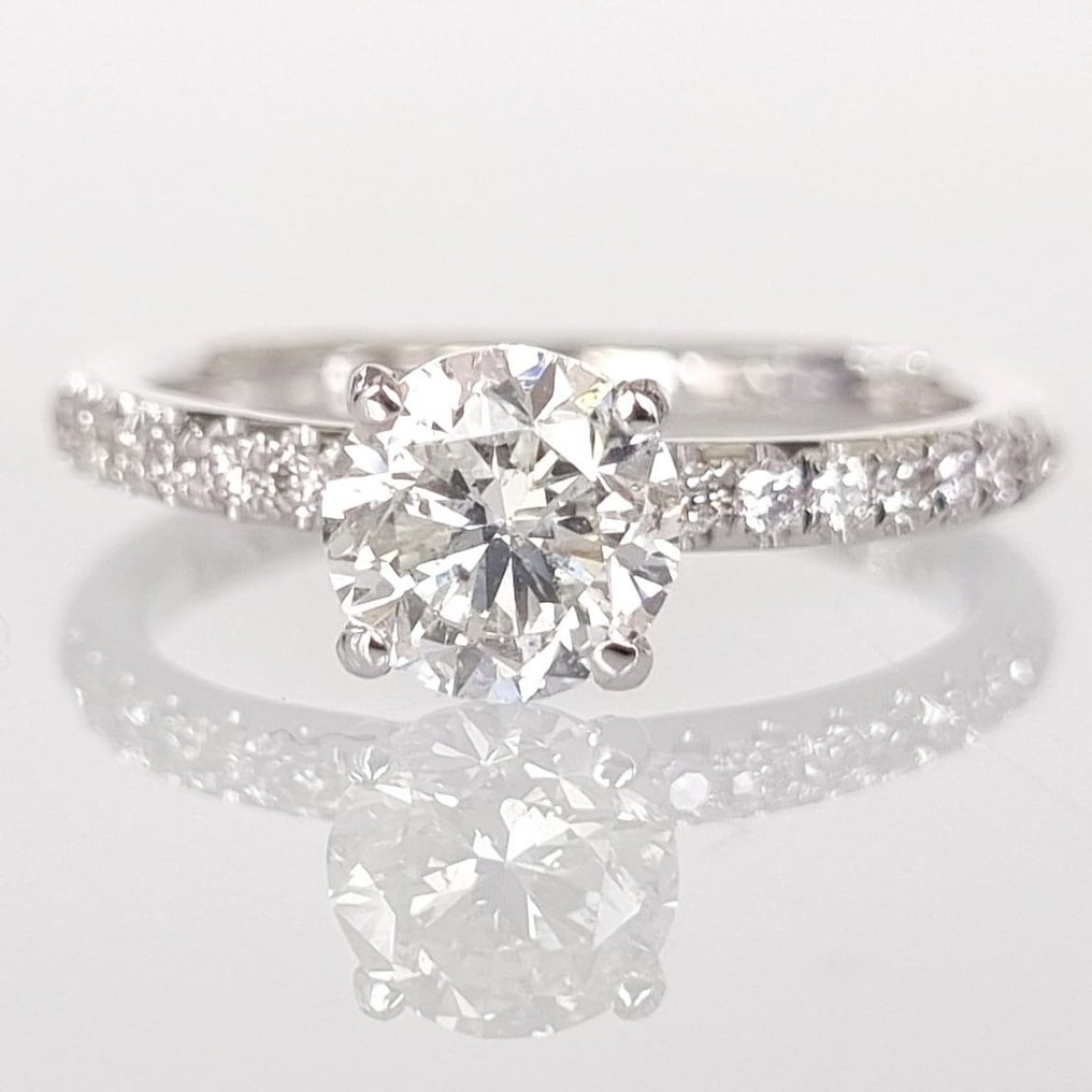 Engagement ring White gold Diamond  (Natural) - Diamond  #1.1