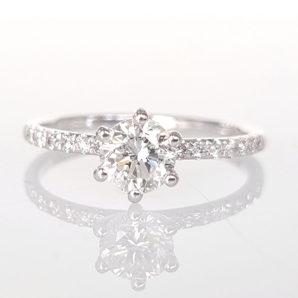 Pierścionek zaręczynowy Białe złoto Diament  (Naturalny) - Diament #1.1