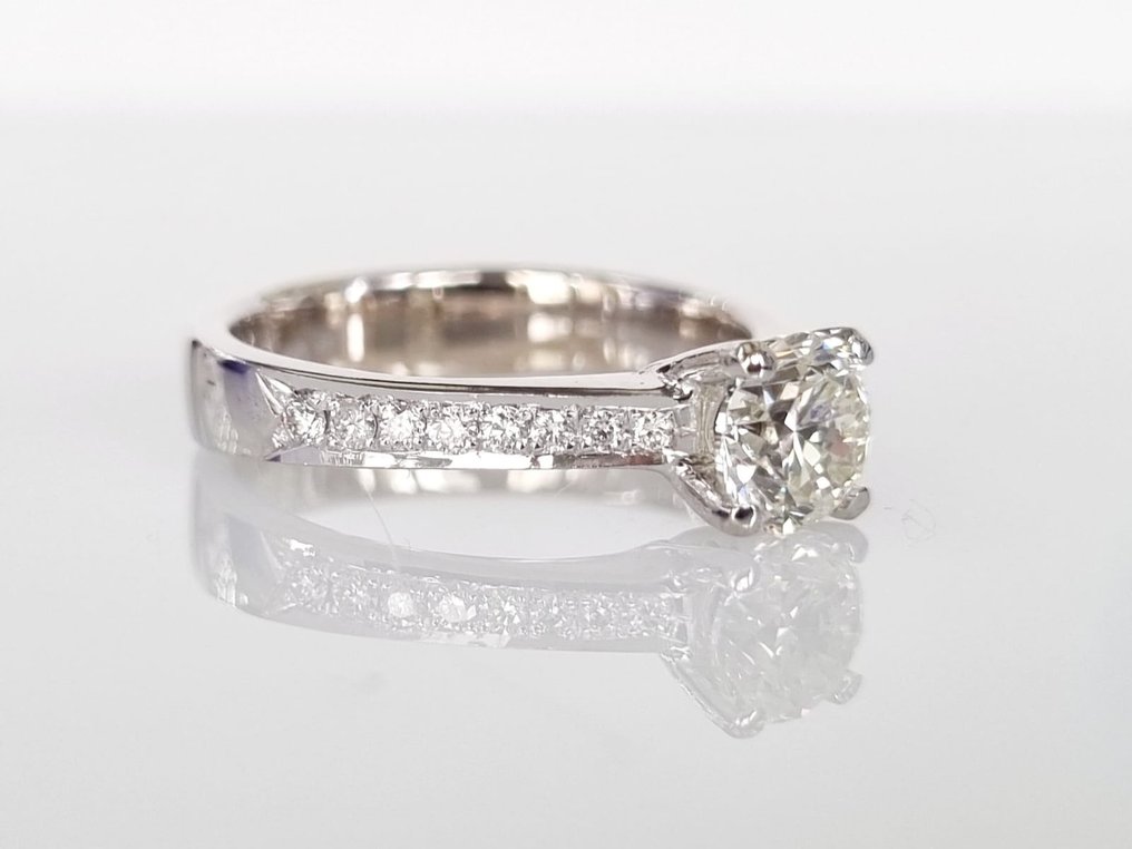 订婚戒指 白金 钻石  (天然) - 钻石 #2.1