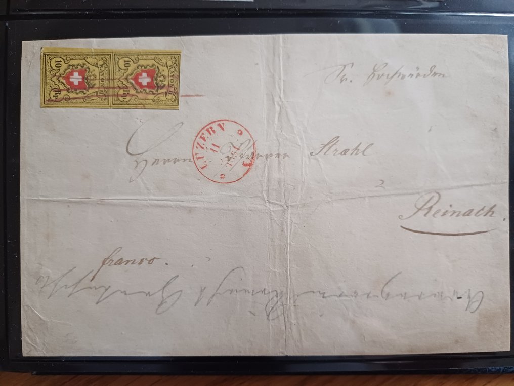 Schweiz 1850/1854 - 1850/54 - Lokal post & brev Rayon II (RARITY) och Rayon III #3.2