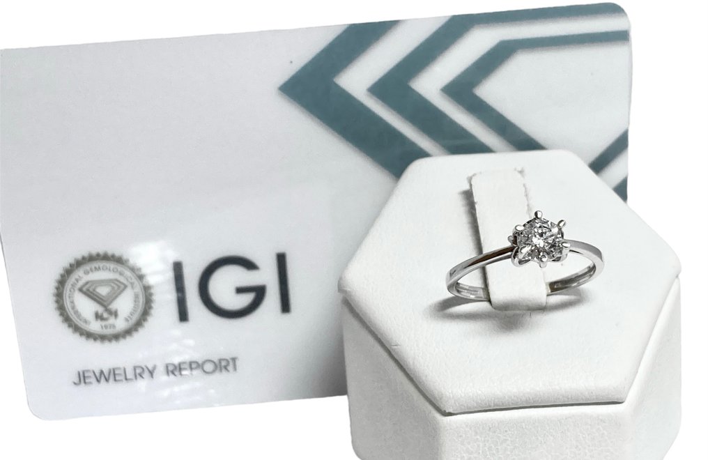 Pala Diamond - IGI certified - Inel Aur alb Diamant  (Natural)  #3.3