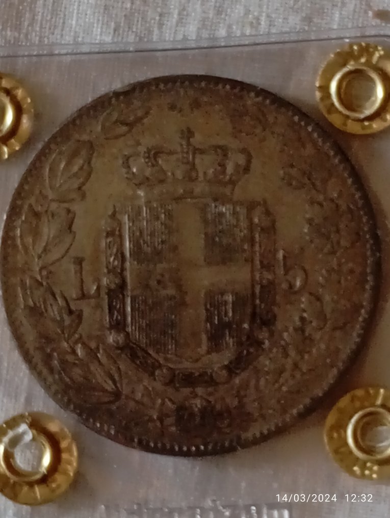 Italien, Königreich Italien. Umberto I. di Savoia (1878-1900). 5 Lire 1879 #2.1
