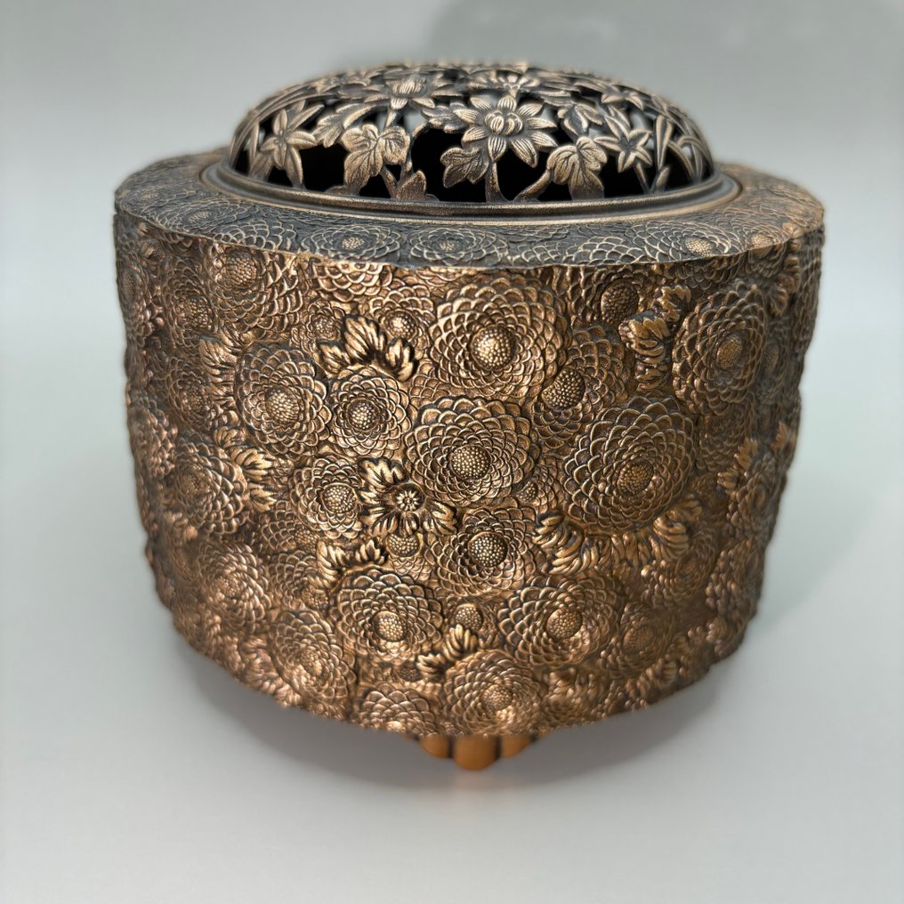 Incense burner, signed by Sano Kosai 佐野宏采 - Copper, Takaoka Copperware - Japan - Heisei period (1989-2019) #1.2