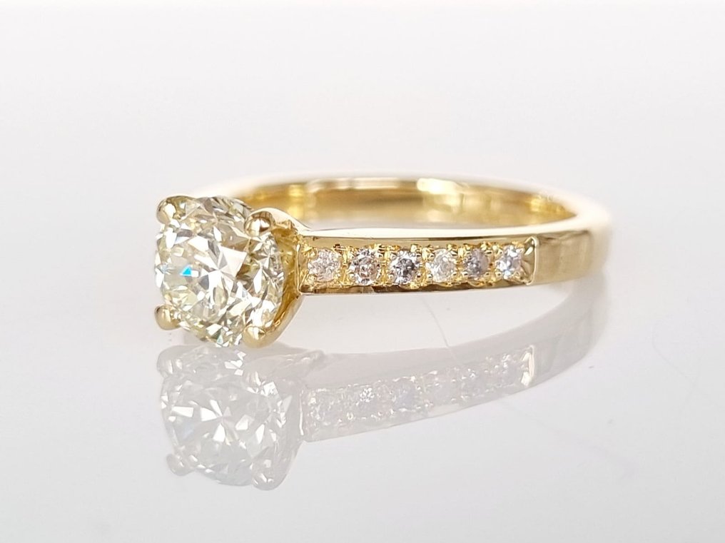 Pierścionek zaręczynowy Żółte złoto Diament  (Naturalny) - Diament #3.1