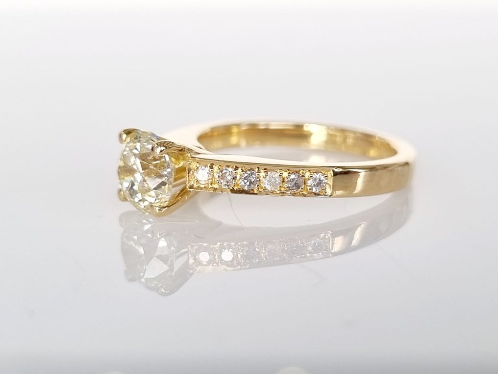 訂婚戒指 黃金 鉆石  (天然) - 鉆石 #2.2