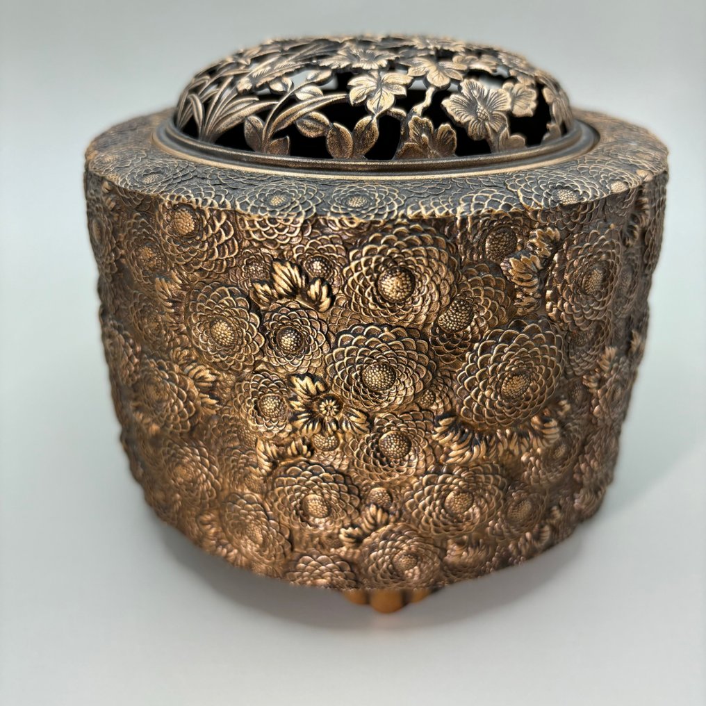 Incense burner, signed by Sano Kosai 佐野宏采 - Copper, Takaoka Copperware - Japan - Heisei period (1989-2019) #2.1
