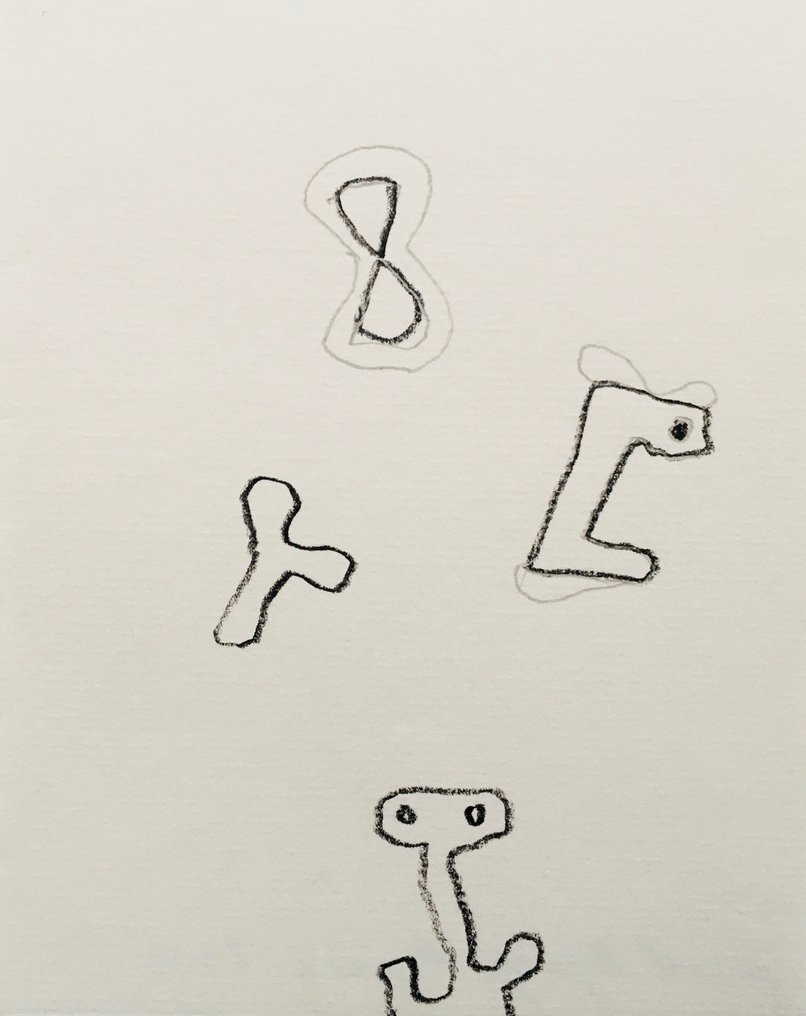 Daniel Dezeuze (1942) - Sans-titre - Dessin original signé #1.0