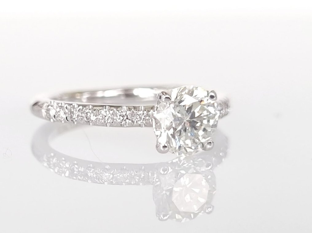 Forlovelsesring Hvitt gull Diamant  (Naturlig) - Diamant #2.1