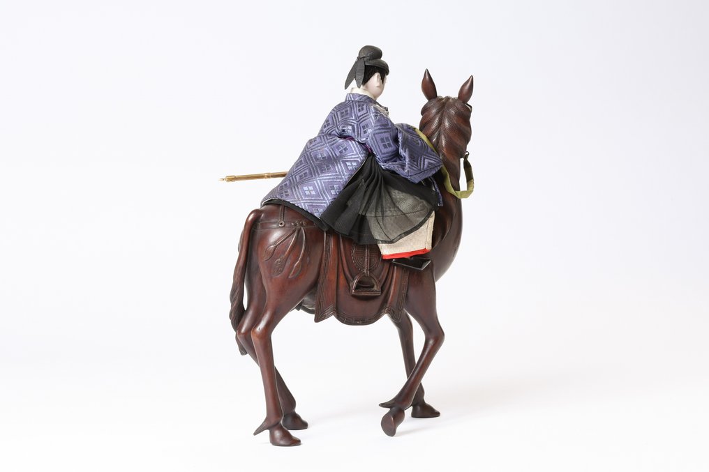 Equestrian Doll 馬上人形 by Maruhei Ooki Doll Shop 丸平大木人形店 with Original Wooden Box  - Lalka - 1910-1920 - Japonia #2.1