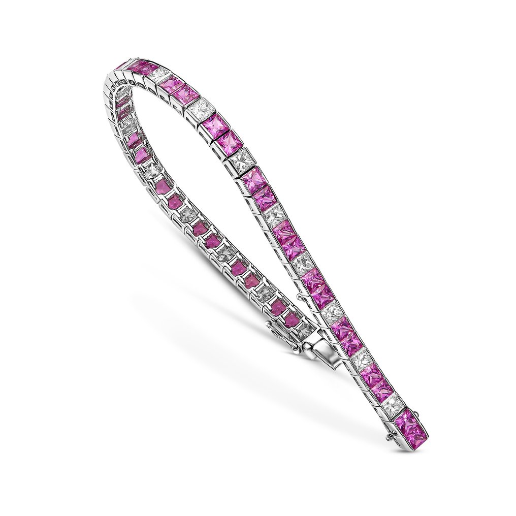 Bracelet de tennis Or blanc Saphir - Diamant #2.1