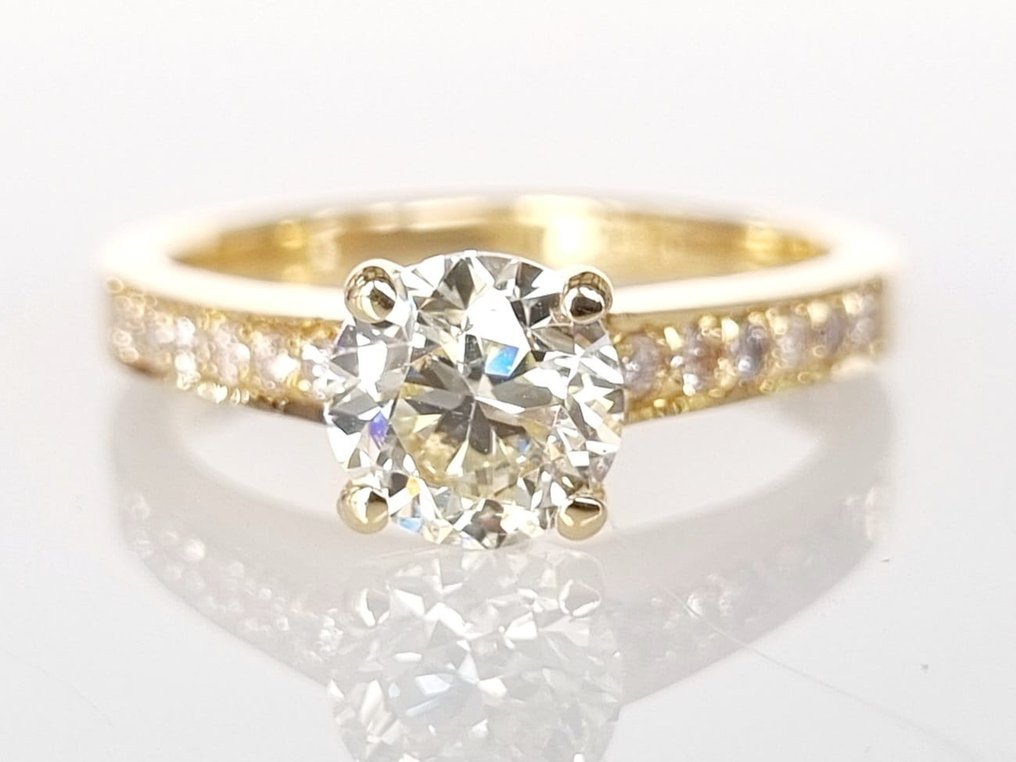 Forlovelsesring Gulguld Diamant  (Natur) - Diamant #1.1