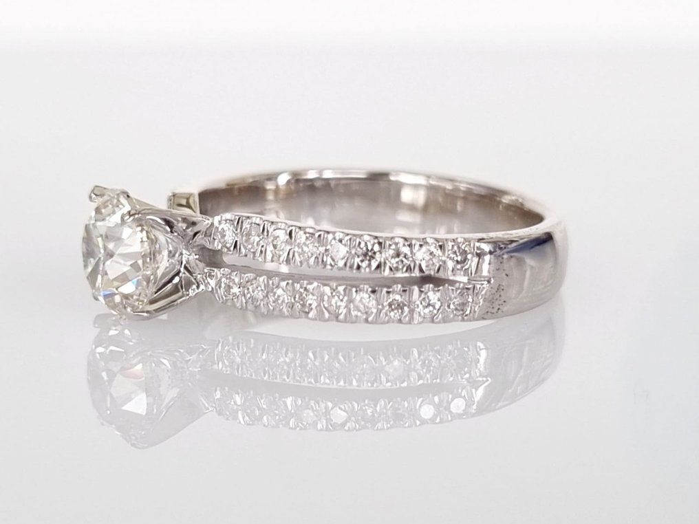 Pierścionek zaręczynowy Białe złoto Diament  (Naturalny) - Diament #2.2