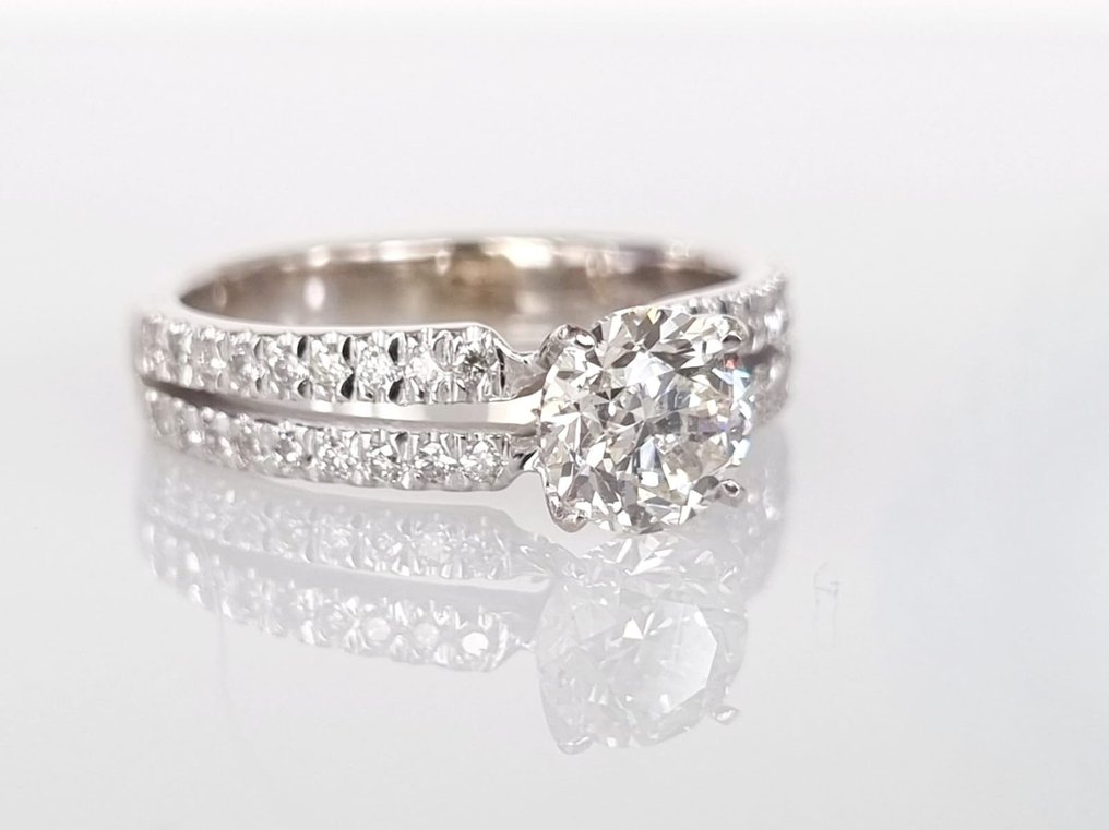 订婚戒指 白金 钻石  (天然) - 钻石 #2.1
