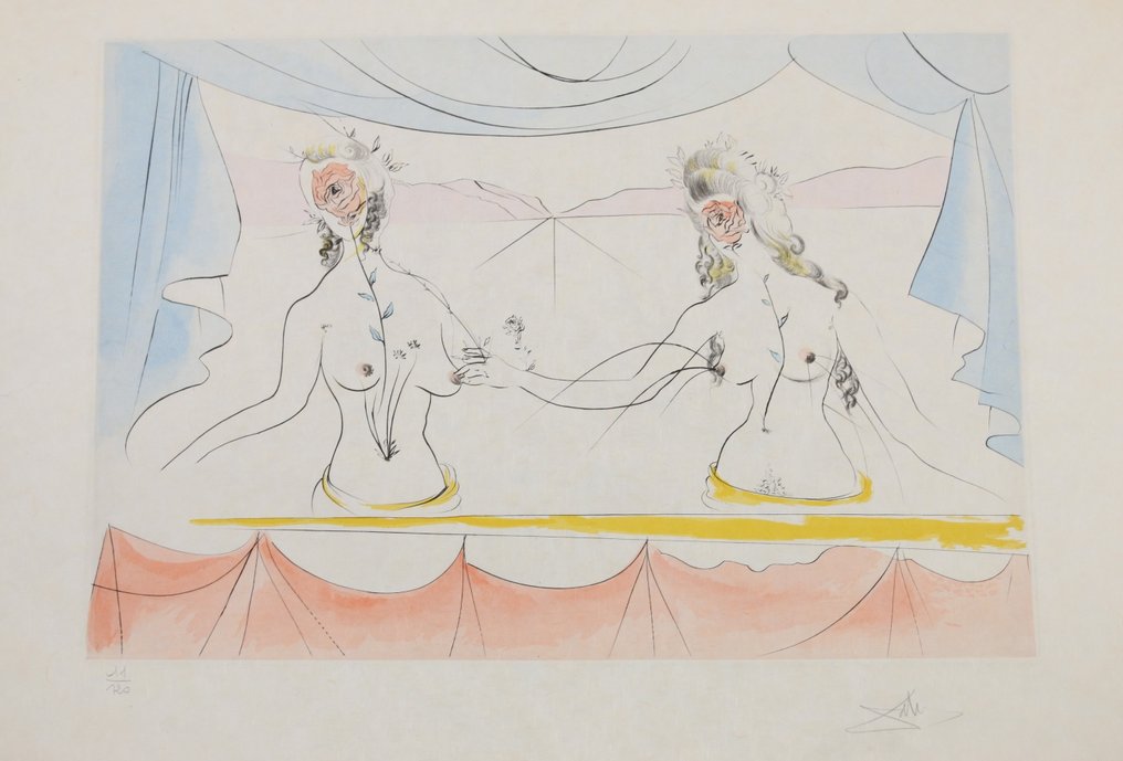 Salvador Dali (1904-1989) - Les Dames De La Renaissance (Suite Mythologique Nouvelle) #2.2