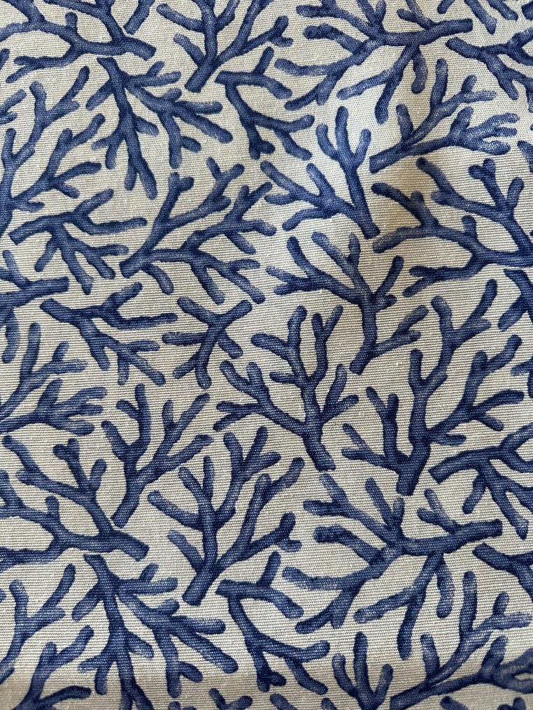 Elegant Mediterranean marine fabric with ultramarine corals - Textile  - 2.8 m - 2.46 m #1.1