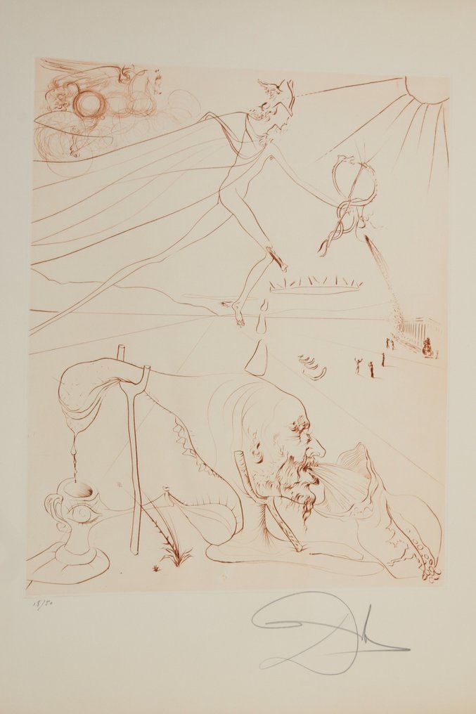 Salvador Dali (1904-1989) - L'Alchimie (en sépia) #2.1
