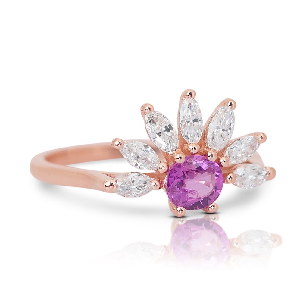 Ring Rosegull Safir - Diamant #1.2