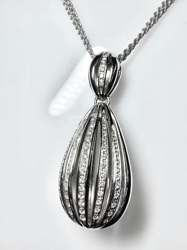 Damiani - 衣领项链 - 1.26ct Luxury 白金 钻石 #3.1