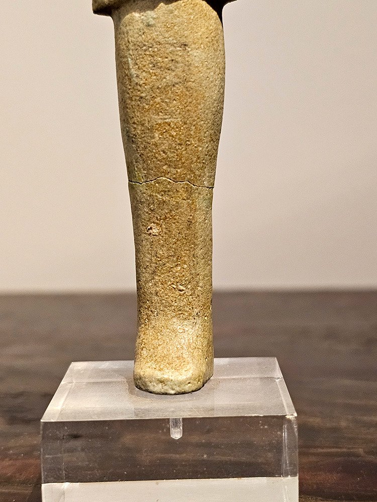 Altes Ägypten, Spätzeit Türkisfarbene Fayence Anepigraphisches Ushabti - 10.5 cm #2.1