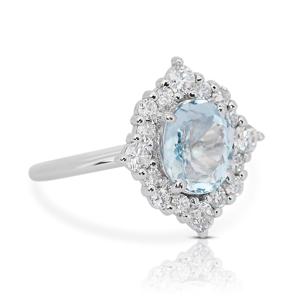 Ring Vittguld Beryll - Diamant #1.2