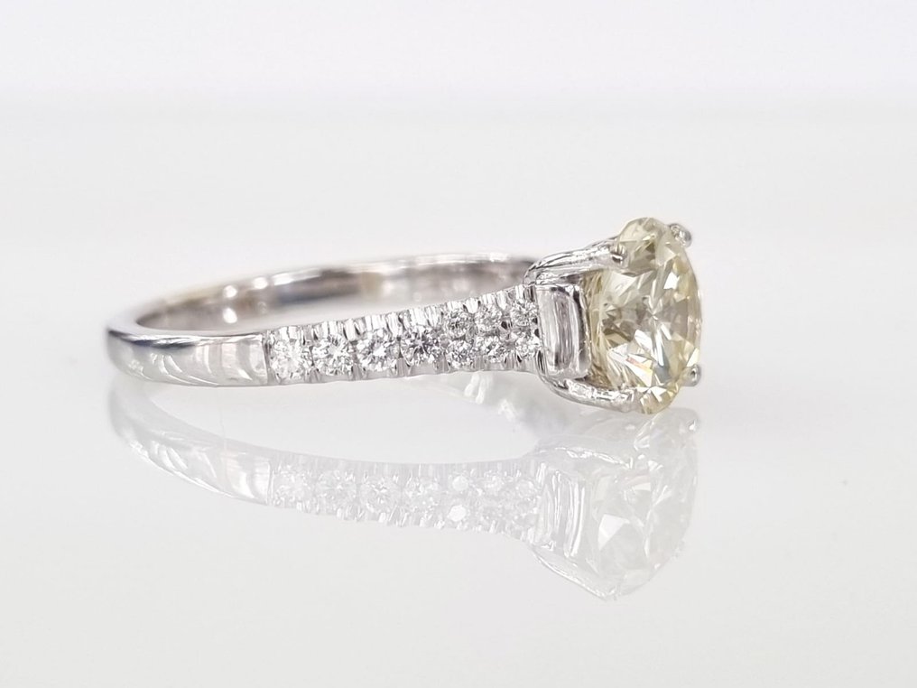 订婚戒指 白金 钻石  (天然) - 钻石 #2.2